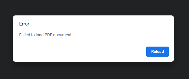 Error - Failed to load PDF Document