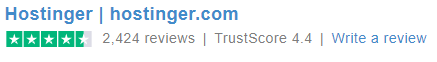 Hostinger Trust Pilot Score - Things to Look Out for When Choosing a Web Hosting Service