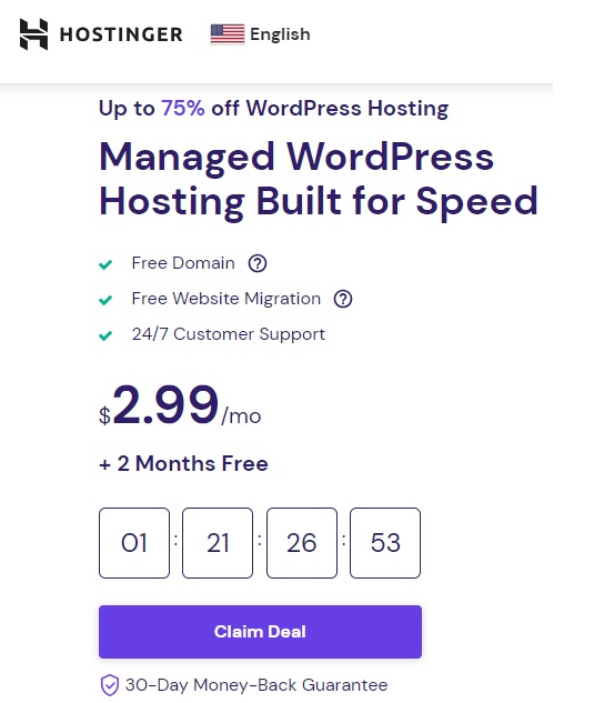 Hostinger WordPress Hosting deal